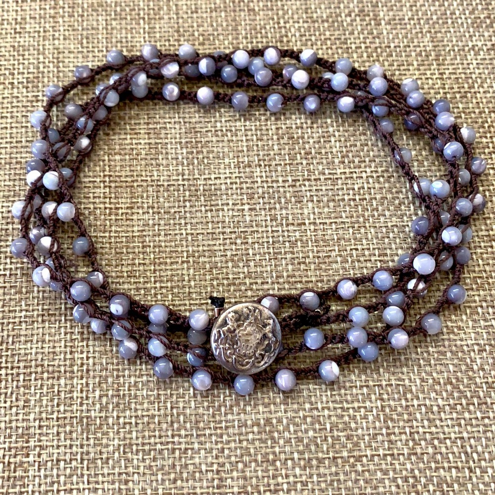 Handmade crocheted necklace wrap bracelet